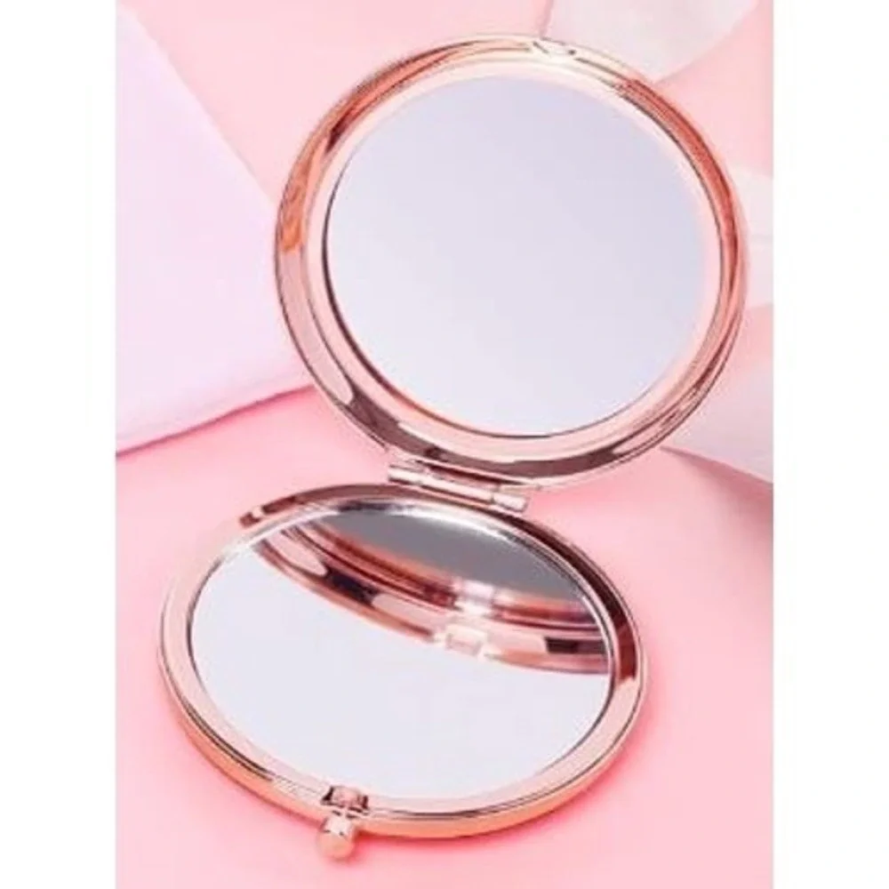 Rose Gold Engraved Compact Mirror To My‎ Beautiful Wife Gift with Box